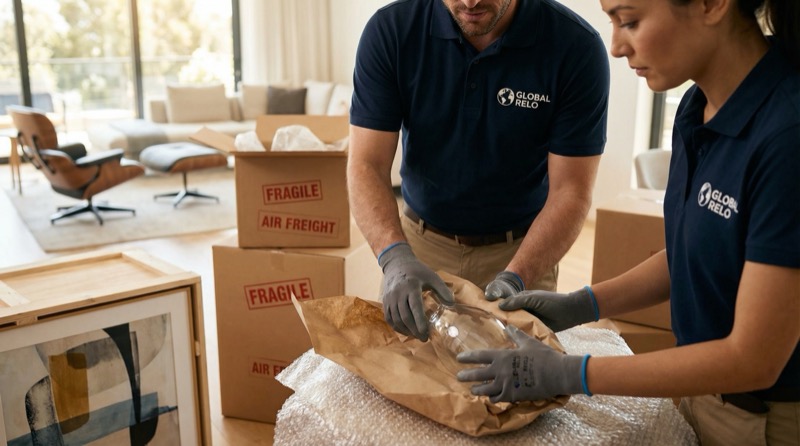 Zorgvuldig verpakte goederen voor groupage