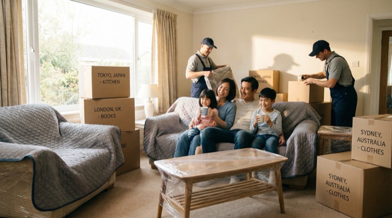 Gezin dat emigreert - complete verhuisservice voor emigranten